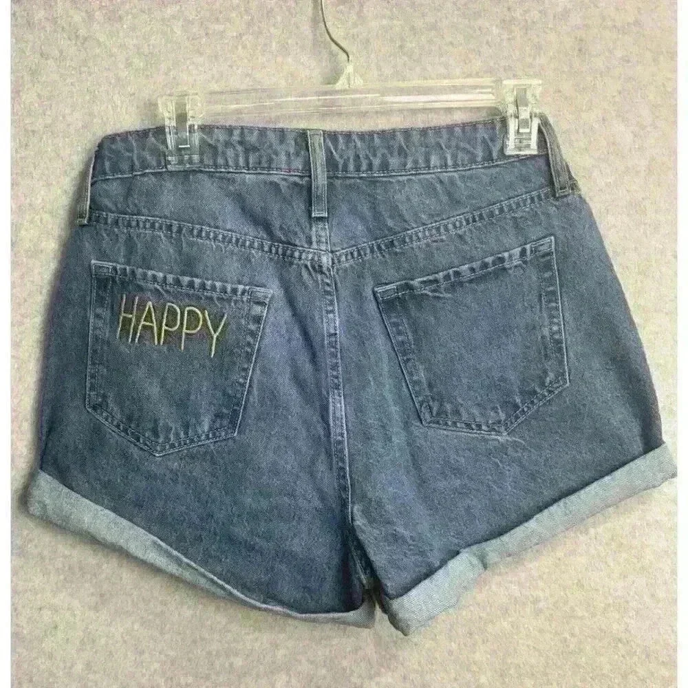 Wild Fable Women's High-Rise Jean Denim Shorts Blue Happy Size 6/28 100% Cotton